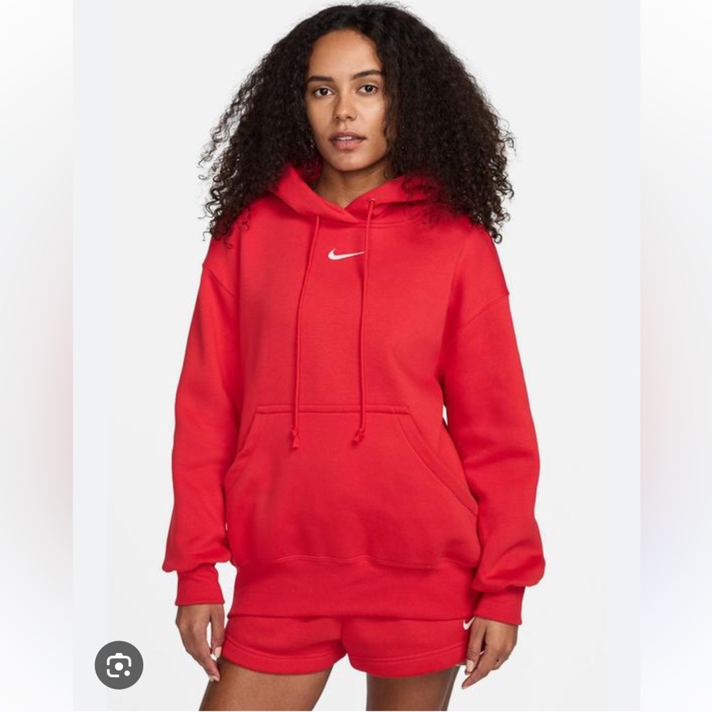 Nike Sportswear Phoenix Fleece oversized hoodie in University Red